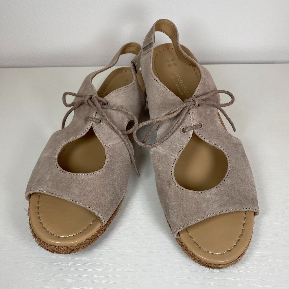 Naturalizer Reilly Turtledove Suede Espadrille Sling Back Sandal - Size …